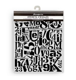 STAMPERIA STAMPERIA FURRY FRIENDS NUMBERS AND LETTERS PATTERN 20x25cm STENCIL