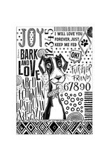 STAMPERIA STAMPERIA FURRY FRIENDS DOG BLACK AND WHITE A4 RICE PAPER