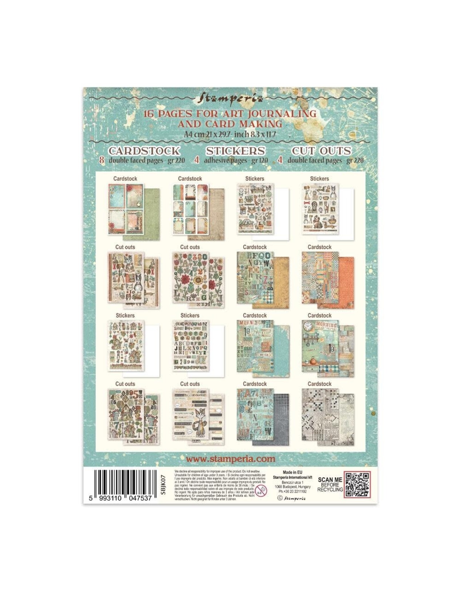 STAMPERIA STAMPERIA FURRY FRIENDS JUNK JOURNAL