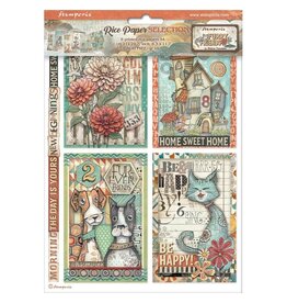STAMPERIA STAMPERIA FURRY FRIENDS ASSORTED A4 RICE PAPER 6/PK