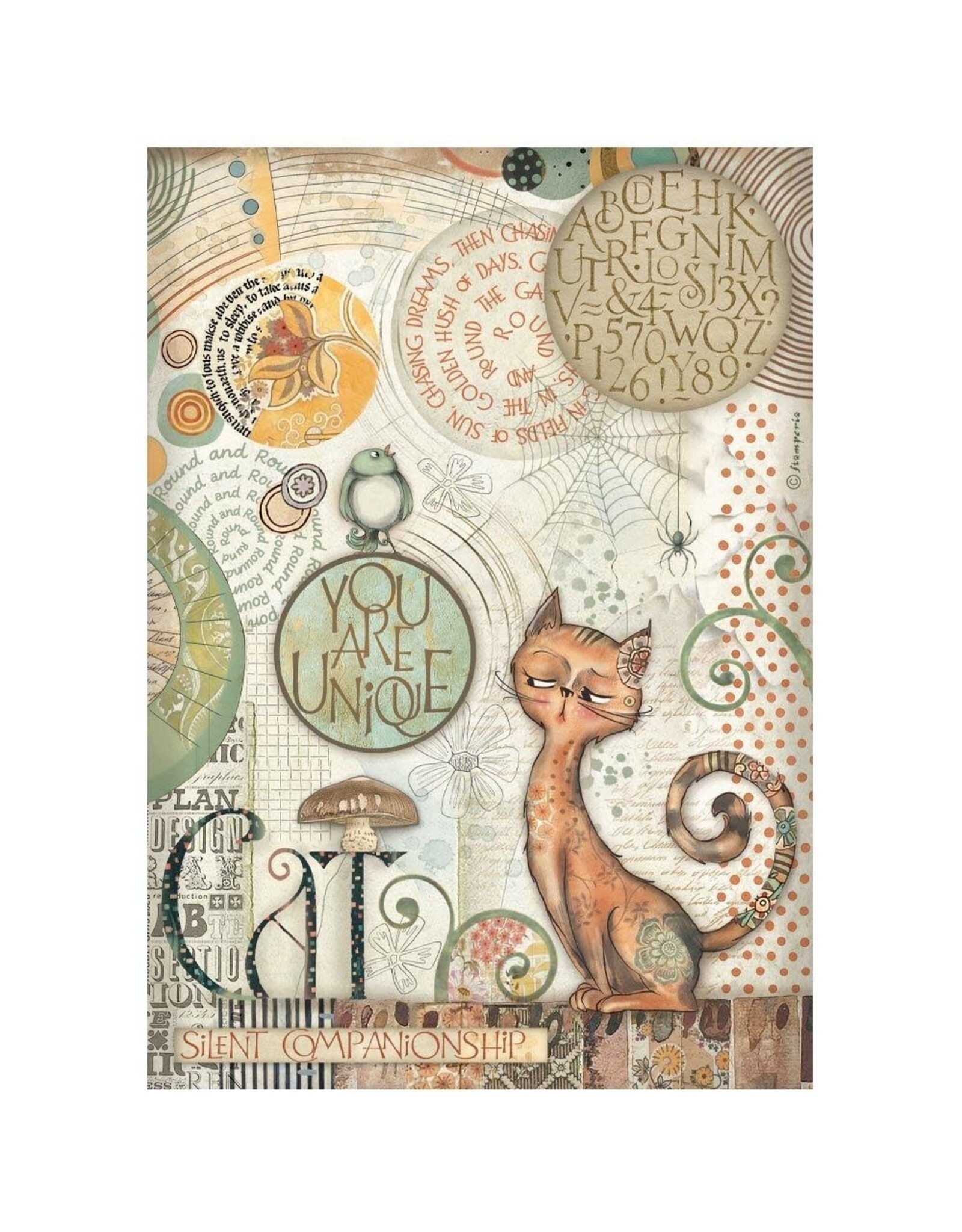 STAMPERIA STAMPERIA FURRY FRIENDS ASSORTED A4 RICE PAPER 6/PK