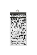 STAMPERIA STAMPERIA FURRY FRIENDS QUOTES PATTERN 12x25cm STENCIL