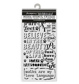 STAMPERIA STAMPERIA FURRY FRIENDS QUOTES PATTERN 12x25cm STENCIL