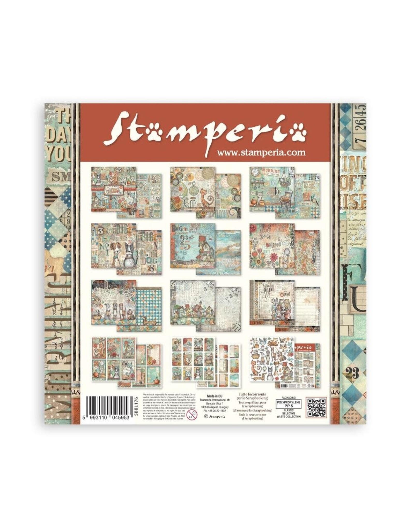 STAMPERIA STAMPERIA FURRY FRIENDS 12x12 COLLECTION PACK 10 SHEETS