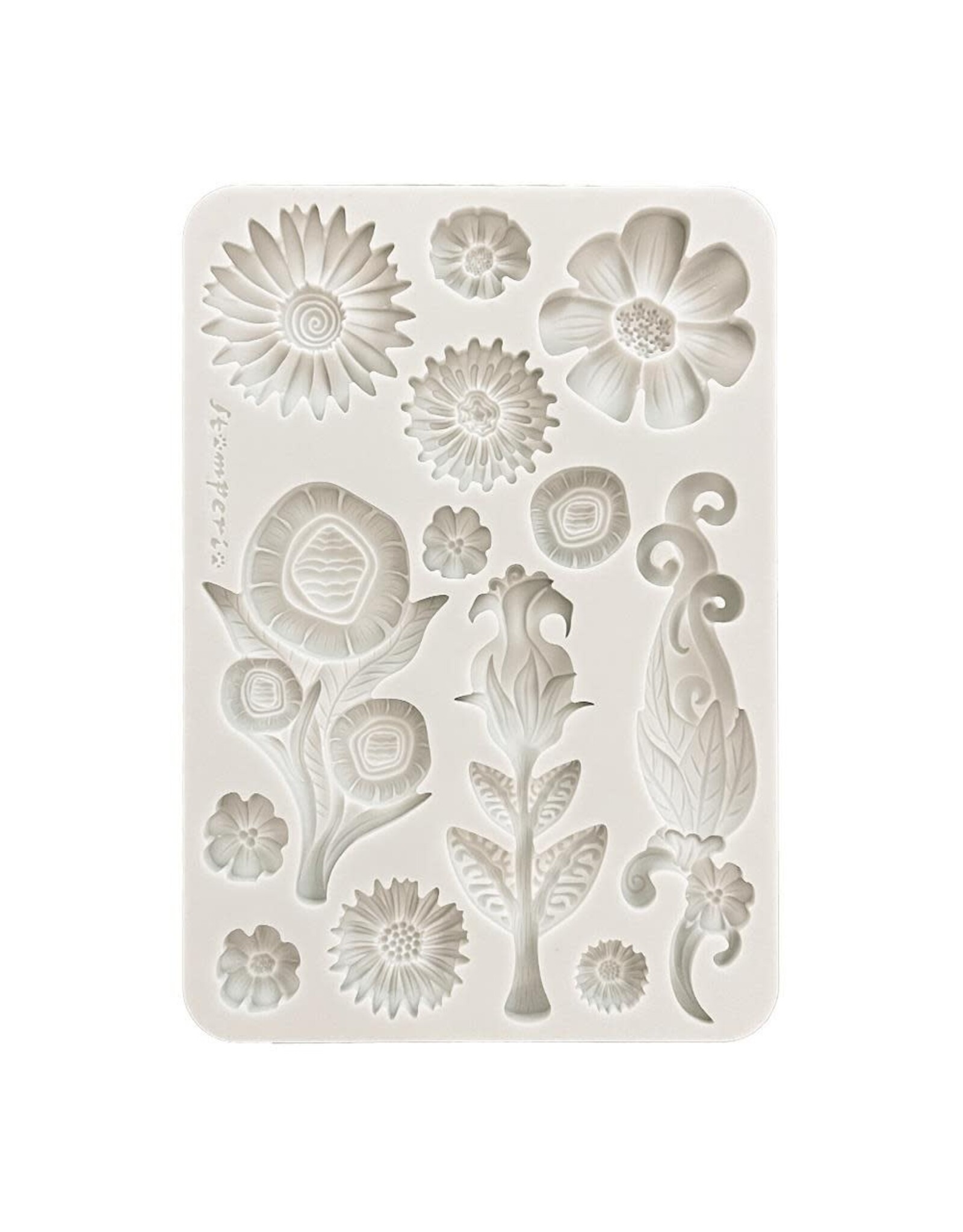 STAMPERIA STAMPERIA FURRY FRIENDS FLOWERS A5 SILICONE MOULD