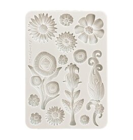 STAMPERIA STAMPERIA FURRY FRIENDS FLOWERS A5 SILICONE MOULD