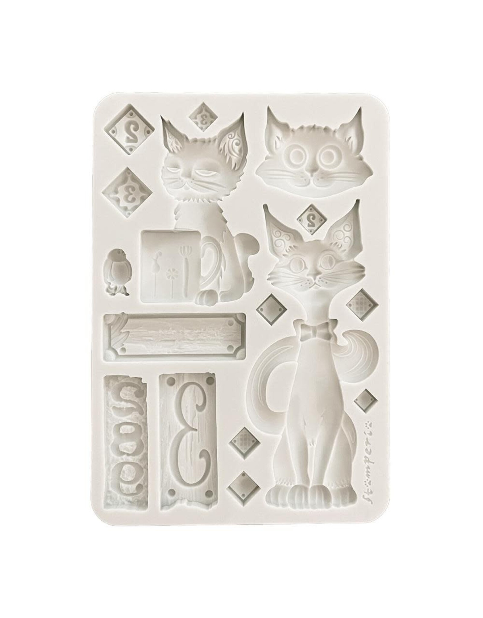 STAMPERIA STAMPERIA FURRY FRIENDS CATS A5 SILICONE MOULD