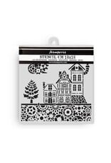 STAMPERIA STAMPERIA GEAR UP FOR CHRISTMAS HOUSES 18x18cm STENCIL