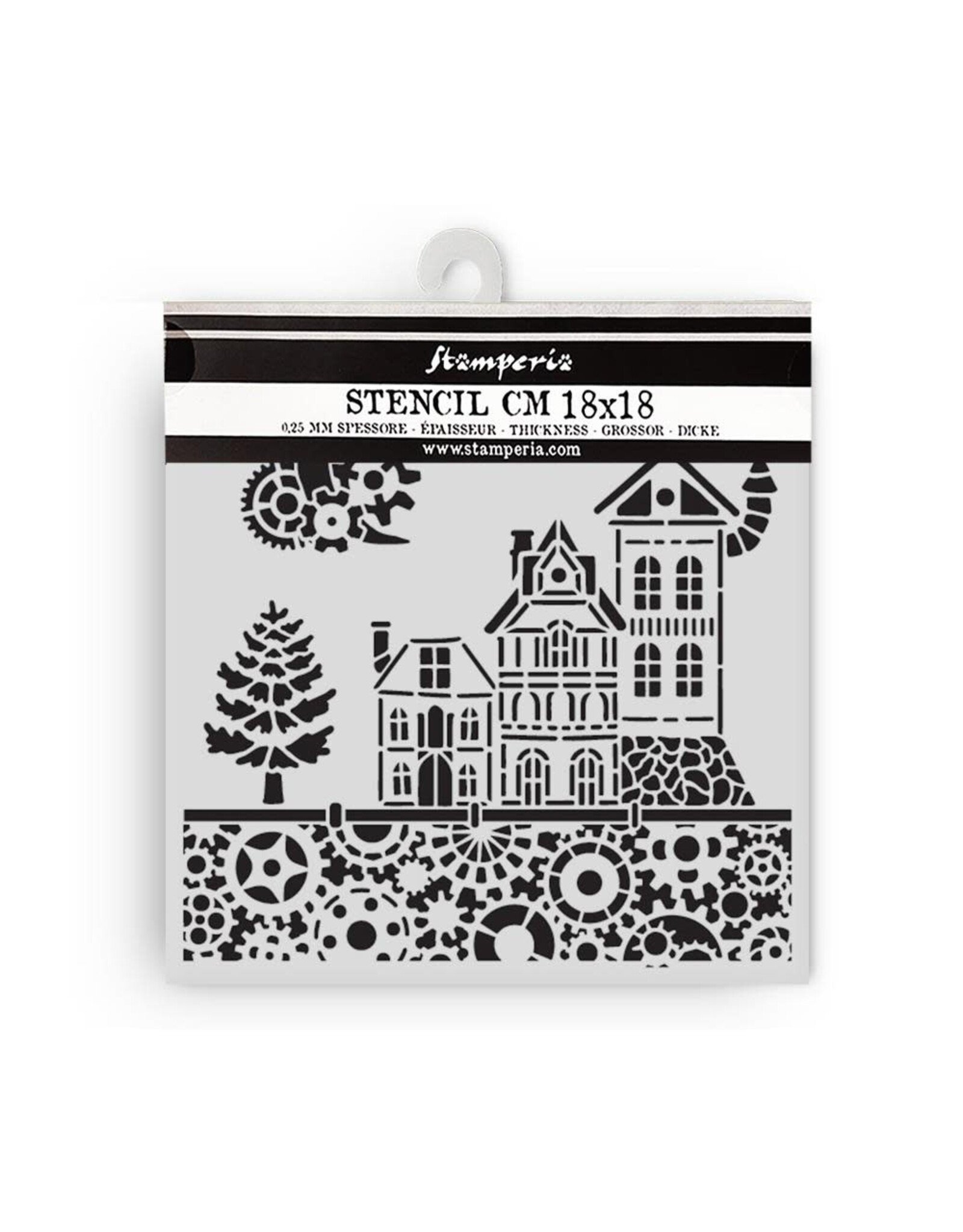 STAMPERIA STAMPERIA GEAR UP FOR CHRISTMAS HOUSES 18x18cm STENCIL
