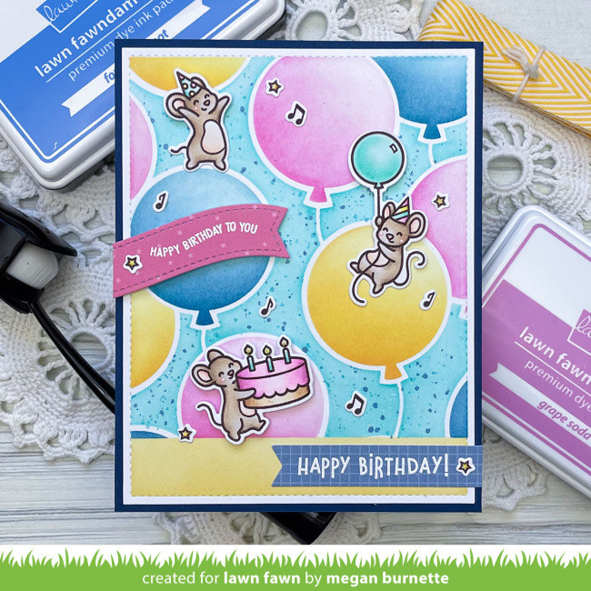 LAWN FAWN LAWN FAWN BIRTHDAY MICE DIE SET
