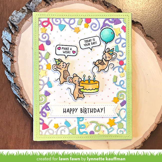 LAWN FAWN LAWN FAWN BIRTHDAY MICE DIE SET