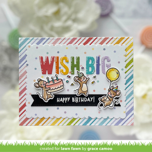 LAWN FAWN LAWN FAWN BIRTHDAY MICE DIE SET