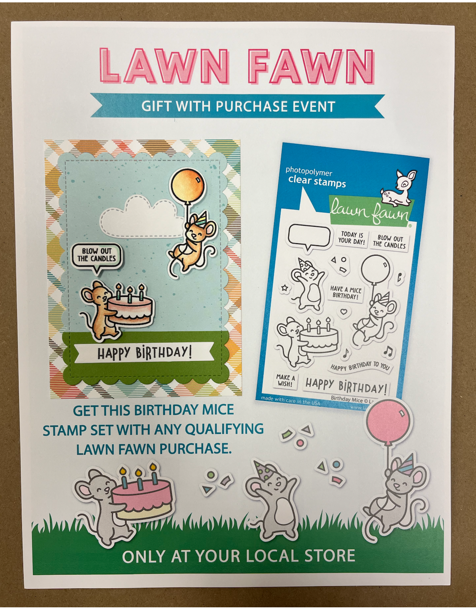 LAWN FAWN LAWN FAWN BIRTHDAY MICE DIE SET