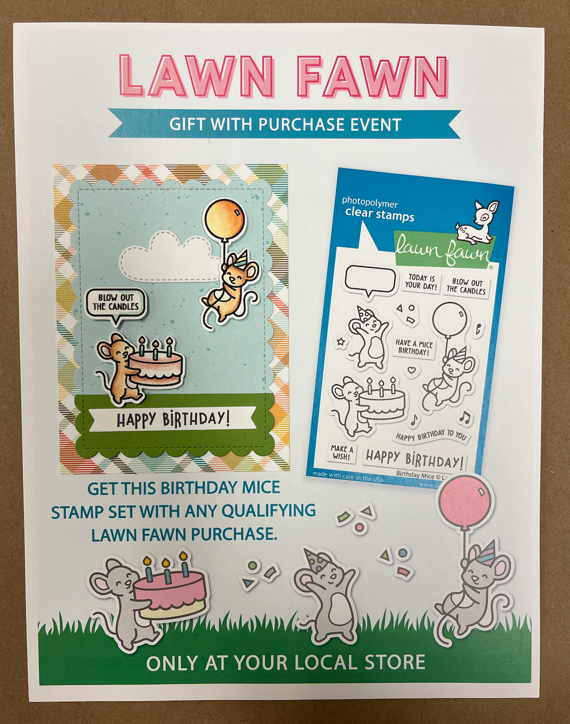 LAWN FAWN LAWN FAWN BIRTHDAY MICE DIE SET