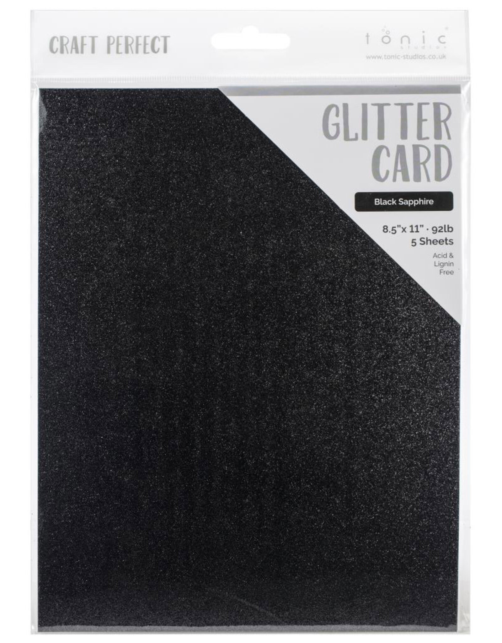 TONIC TONIC STUDIOS GLITTER CARD BLACK SAPPHIRE 8.5x11 5PK