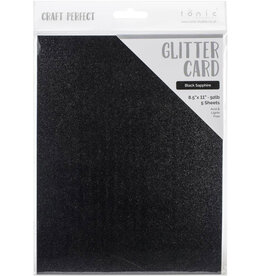 TONIC TONIC STUDIOS GLITTER CARD BLACK SAPPHIRE 8.5x11 5PK