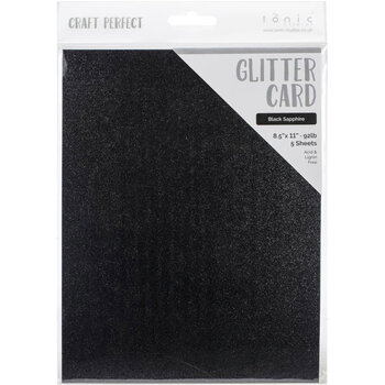 TONIC TONIC STUDIOS GLITTER CARD BLACK SAPPHIRE 8.5x11 5PK