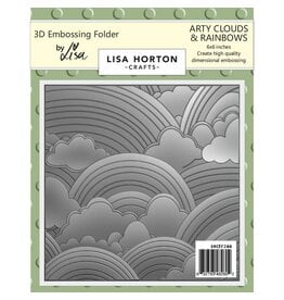 LISA HORTON CRAFTS LISA HORTON CRAFTS ARTY CLOUDS AND RAINBOWS 6x6 3D EMBOSSING FOLDER