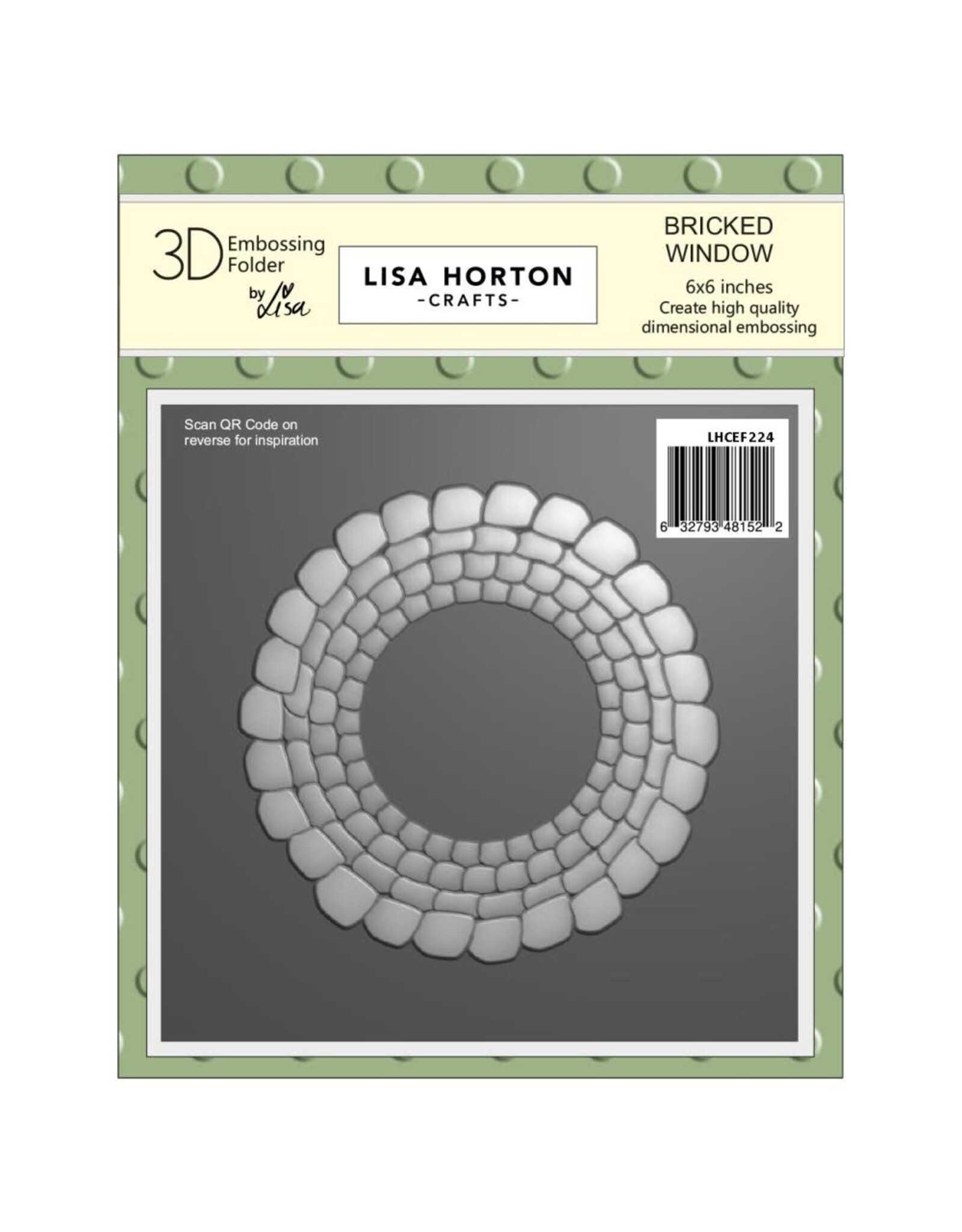 LISA HORTON CRAFTS LISA HORTON CRAFTS BRICKED WINDOW 6x6 3D EMBOSSING FOLDER