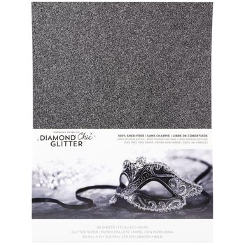 HARMONY PAPER DIAMOND CHIC MIDNIGHT MASQUERADE 8.5x11 GLITTER CARDSTOCK 20/PK