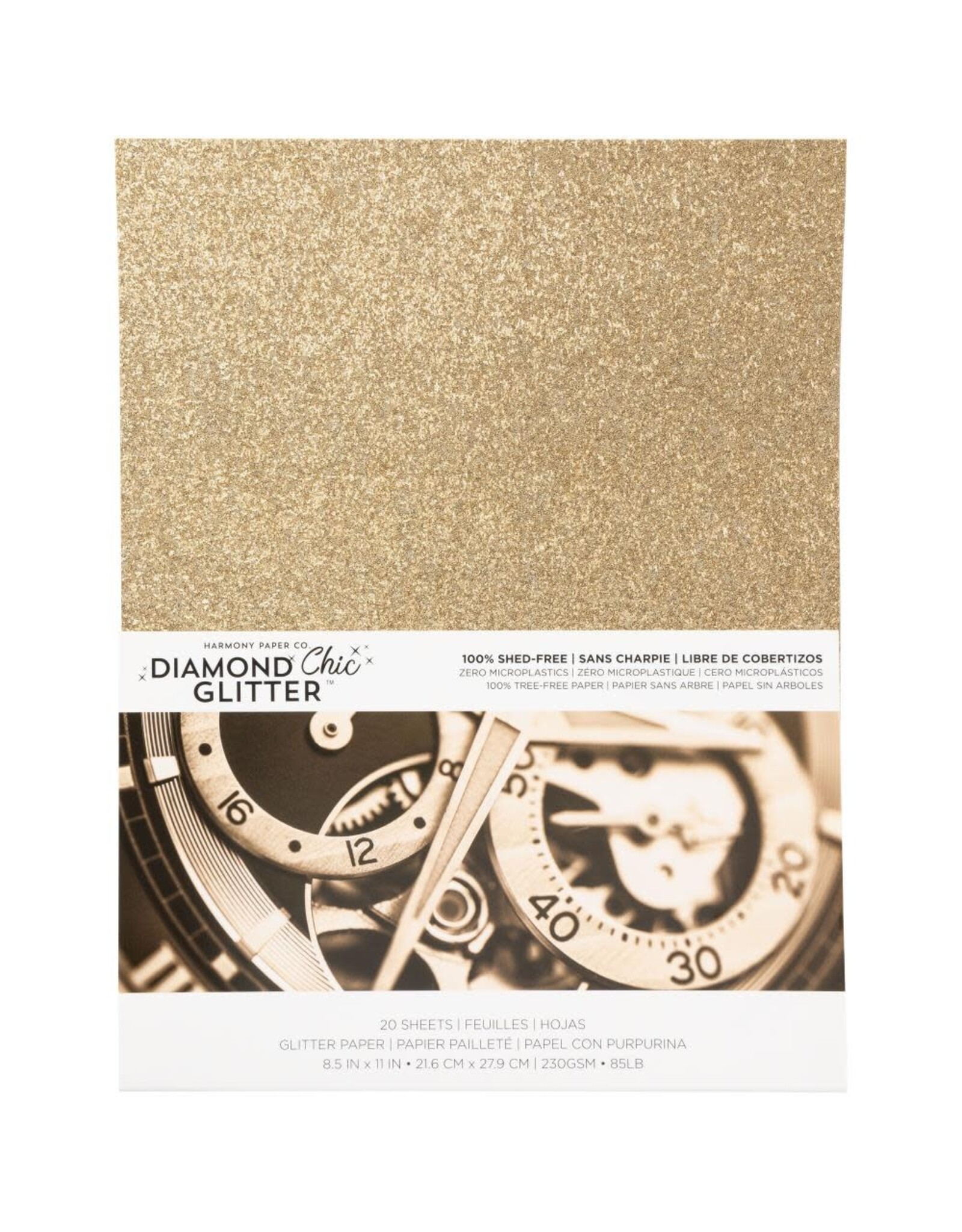 HARMONY PAPER HARMONY PAPER DIAMOND CHIC ROSE GOLD 8.5x11 GLITTER CARDSTOCK 20/PK