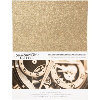 HARMONY PAPER DIAMOND CHIC ROSE GOLD 8.5x11 GLITTER CARDSTOCK 20/PK