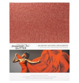 HARMONY PAPER HARMONY PAPER DIAMOND CHIC SCARLET 8.5x11 GLITTER CARDSTOCK 20/PK