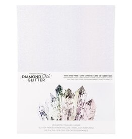 HARMONY PAPER HARMONY PAPER DIAMOND CHIC CRYSTAL 8.5x11 GLITTER CARDSTOCK 20/PK