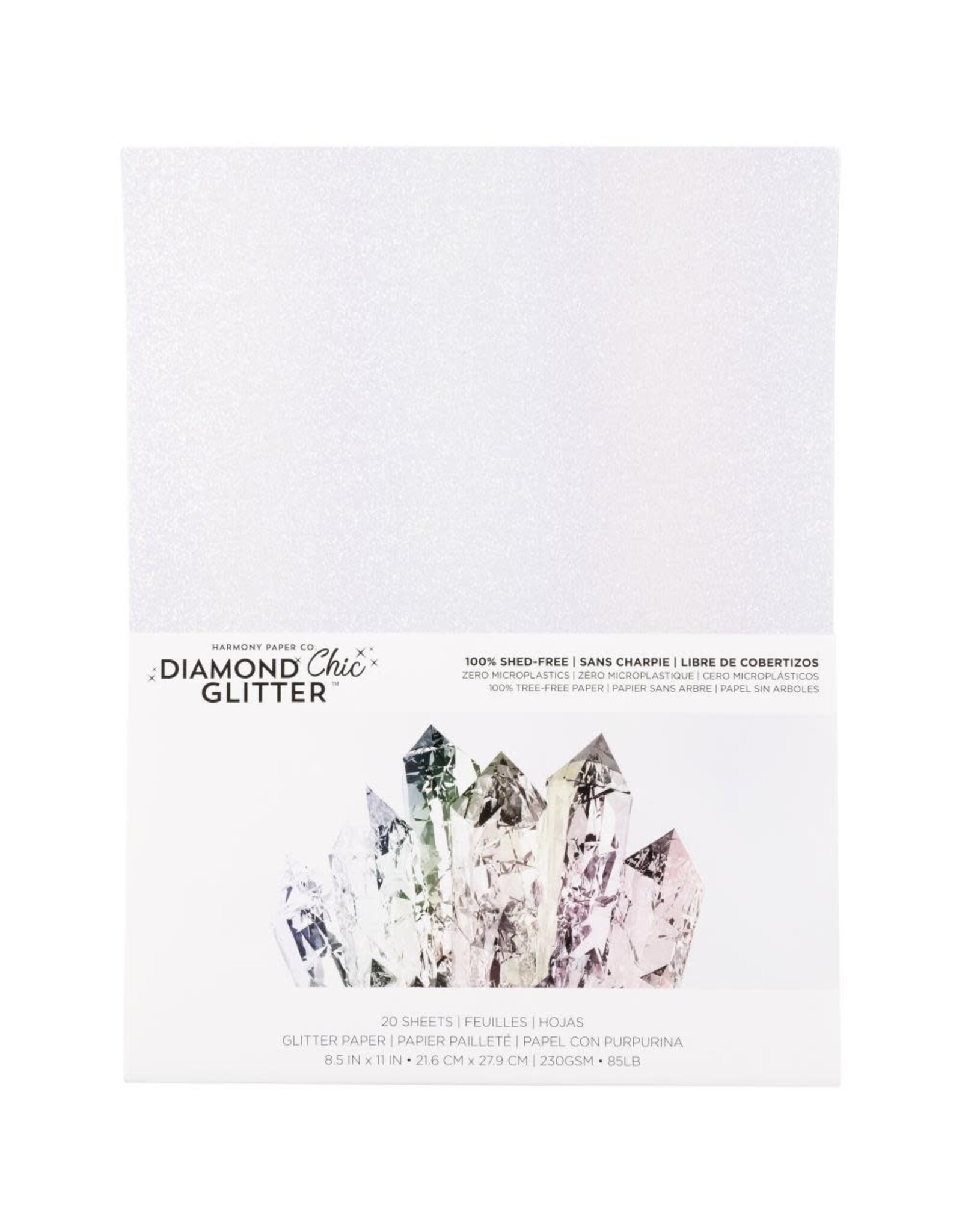 HARMONY PAPER HARMONY PAPER DIAMOND CHIC CRYSTAL 8.5x11 GLITTER CARDSTOCK 20/PK