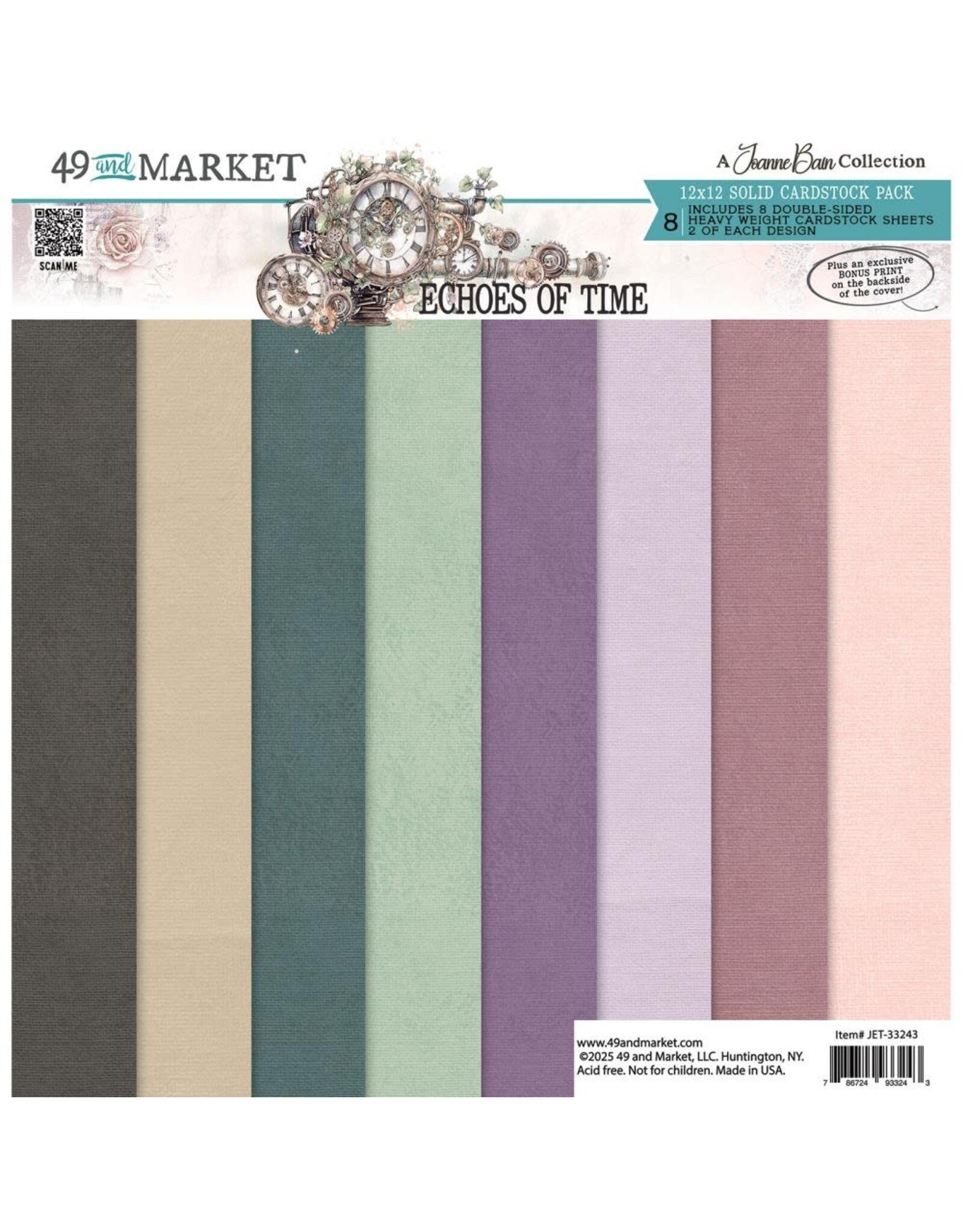 49 AND MARKET 49 AND MARKET ECHOES OF TIME SOLIDS 12x12 COLLECTION PACK