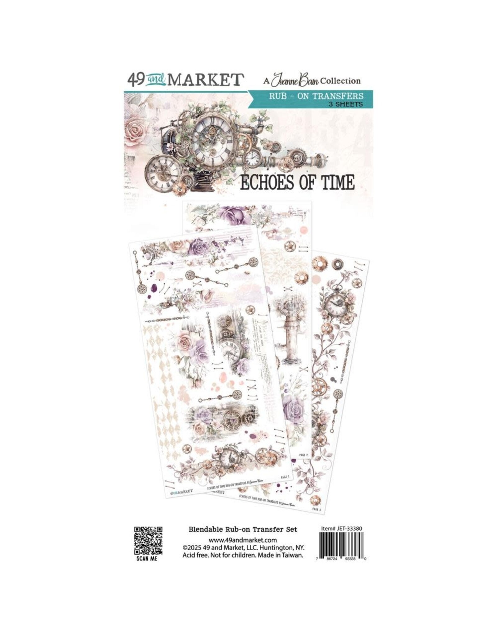 49 AND MARKET 49 AND MARKET ECHOES OF TIME 6x12 RUB-ON TRANSFER SET 3/PK