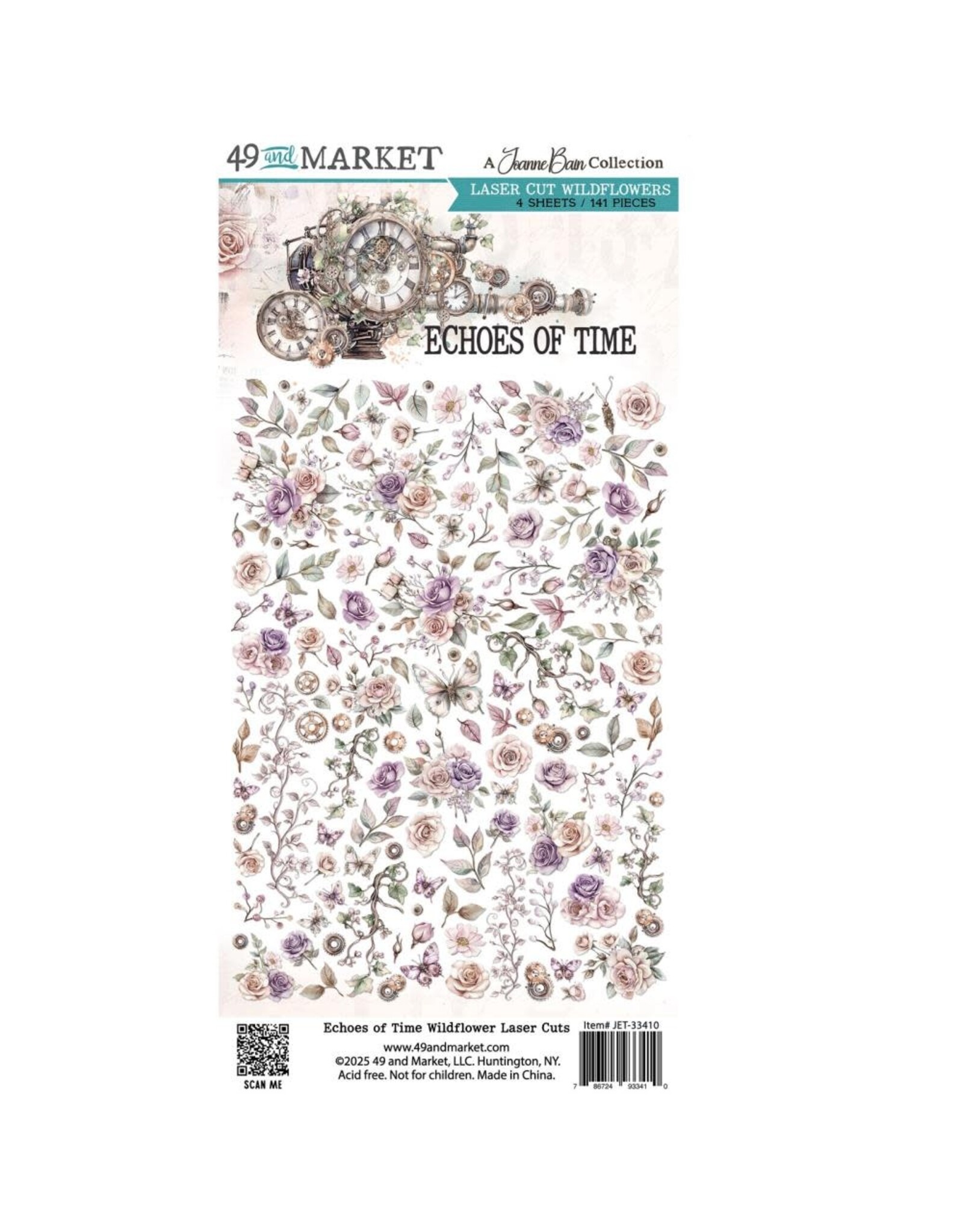 49 AND MARKET 49 AND MARKET ECHOES OF TIME 6x12 LASER CUT WILDFLOWERS
