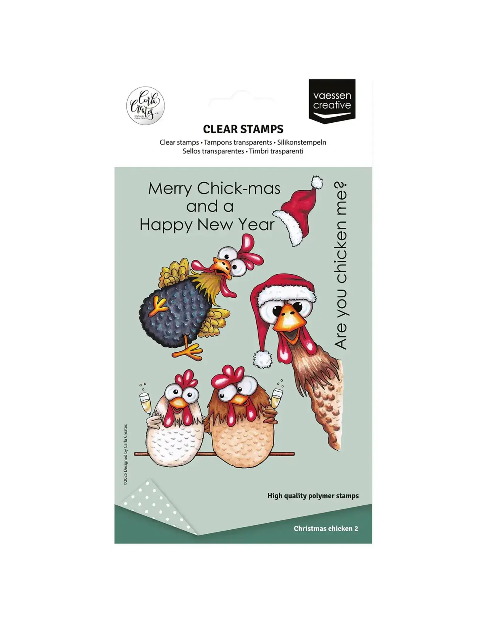 VAESSEN CREATIVE VAESSEN CREATIVE CHRISTMAS CHICKENS 2 CLEAR STAMP SET
