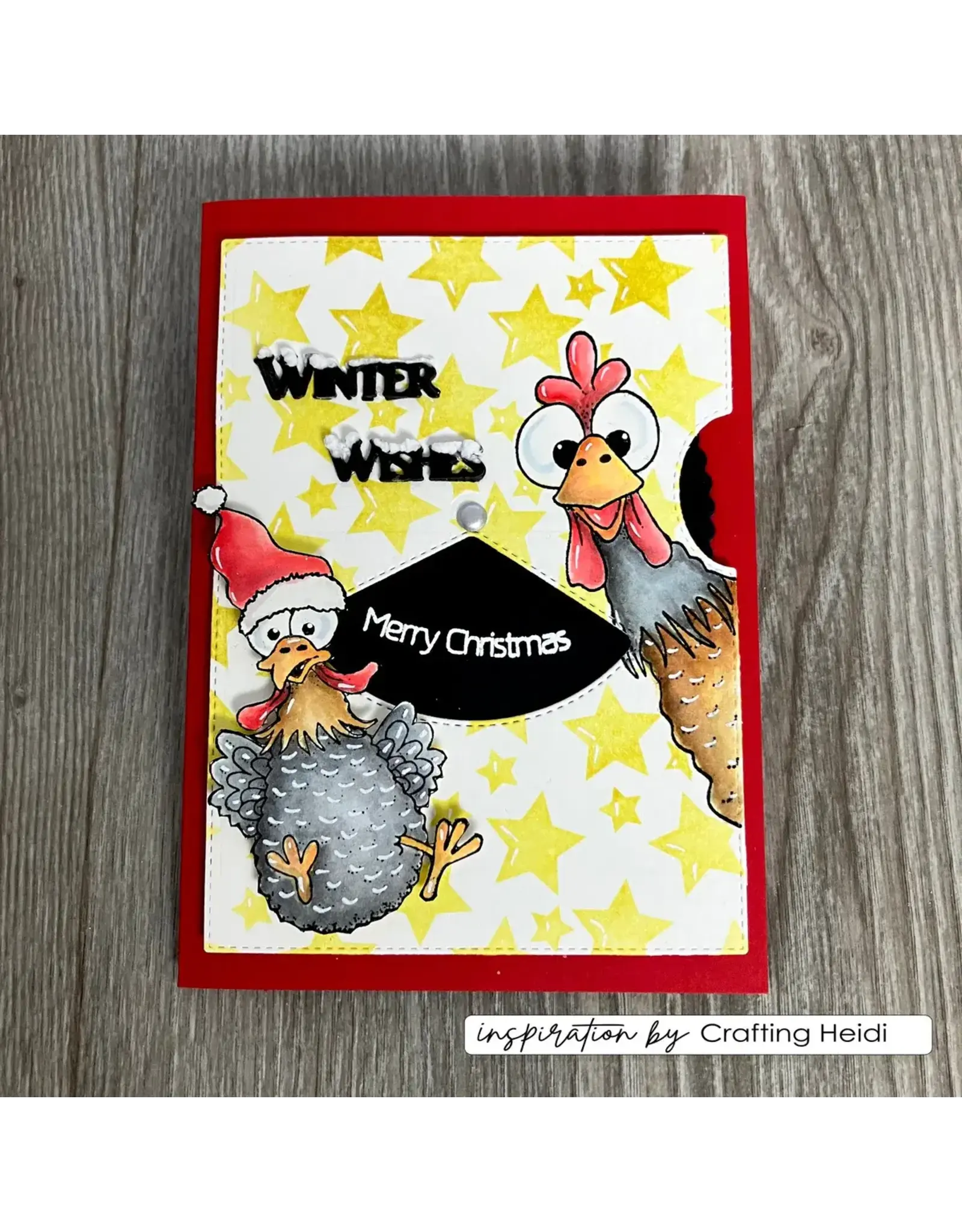VAESSEN CREATIVE VAESSEN CREATIVE CHRISTMAS CHICKENS 2 CLEAR STAMP SET