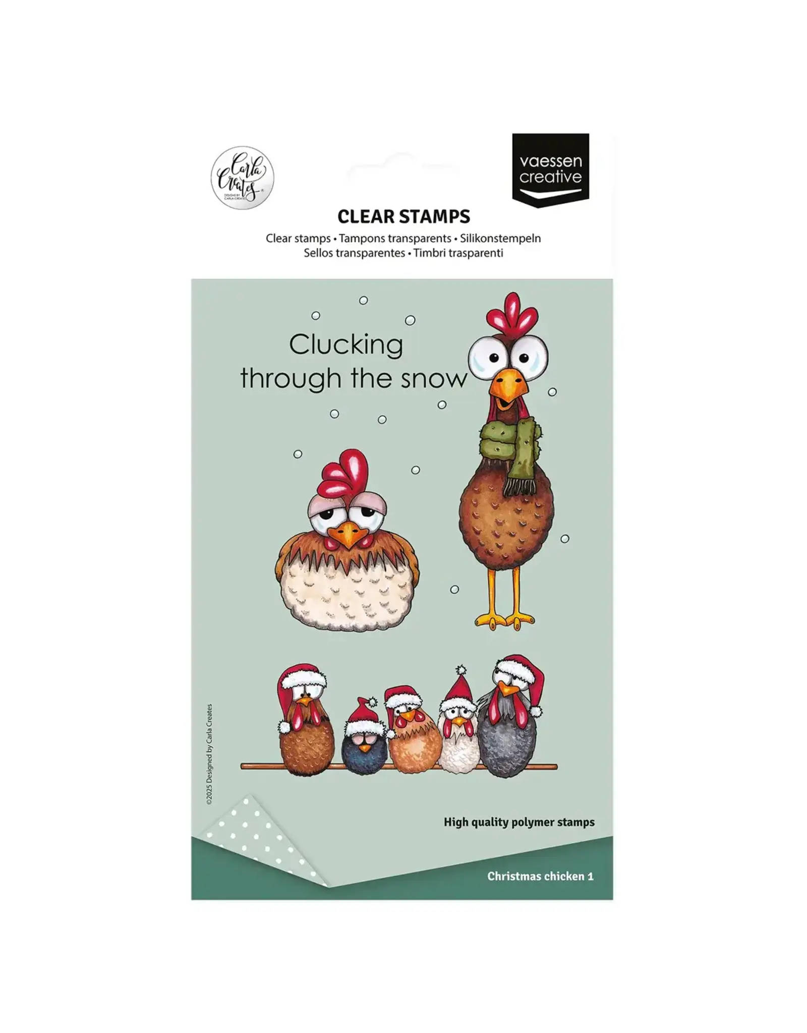 VAESSEN CREATIVE VAESSEN CREATIVE CHRISTMAS CHICKENS 1 CLEAR STAMP SET