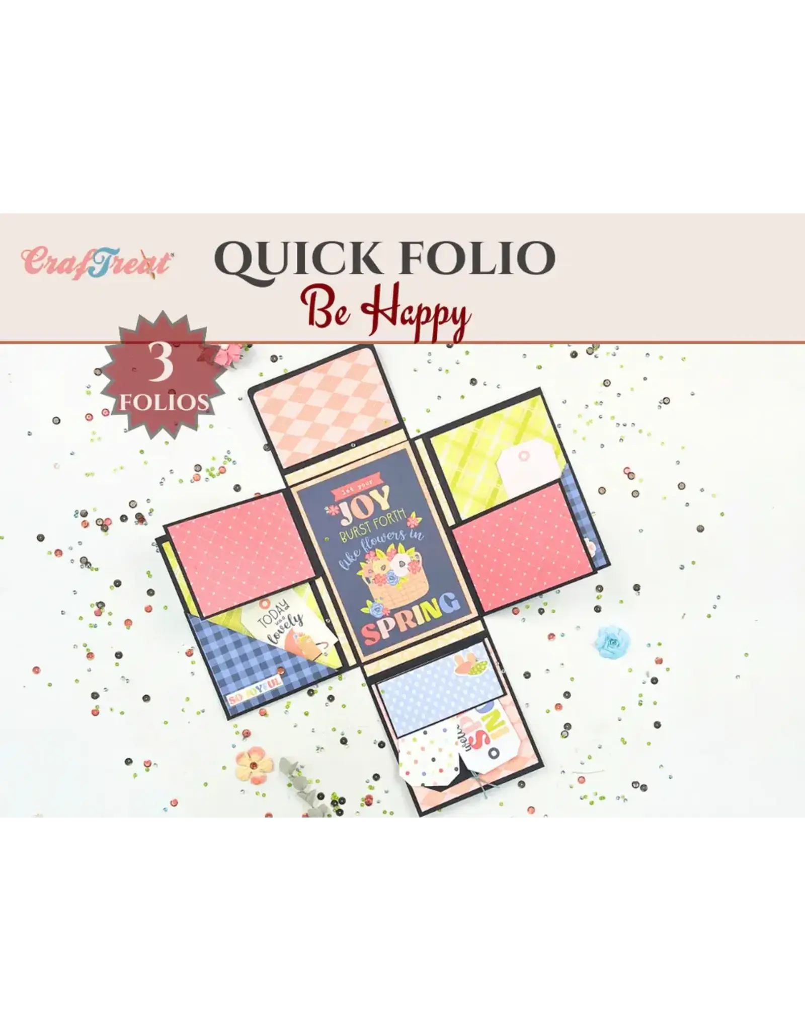 CRAFTREAT CRAFTREAT SCRAPBOOK BLANKS QUICK FOLIO BE HAPPY