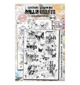 AALL & CREATE AALL & CREATE AUTOUR DE MWA #20 GRIT & GRACE A5 RUB-ON SHEETS 2/PK