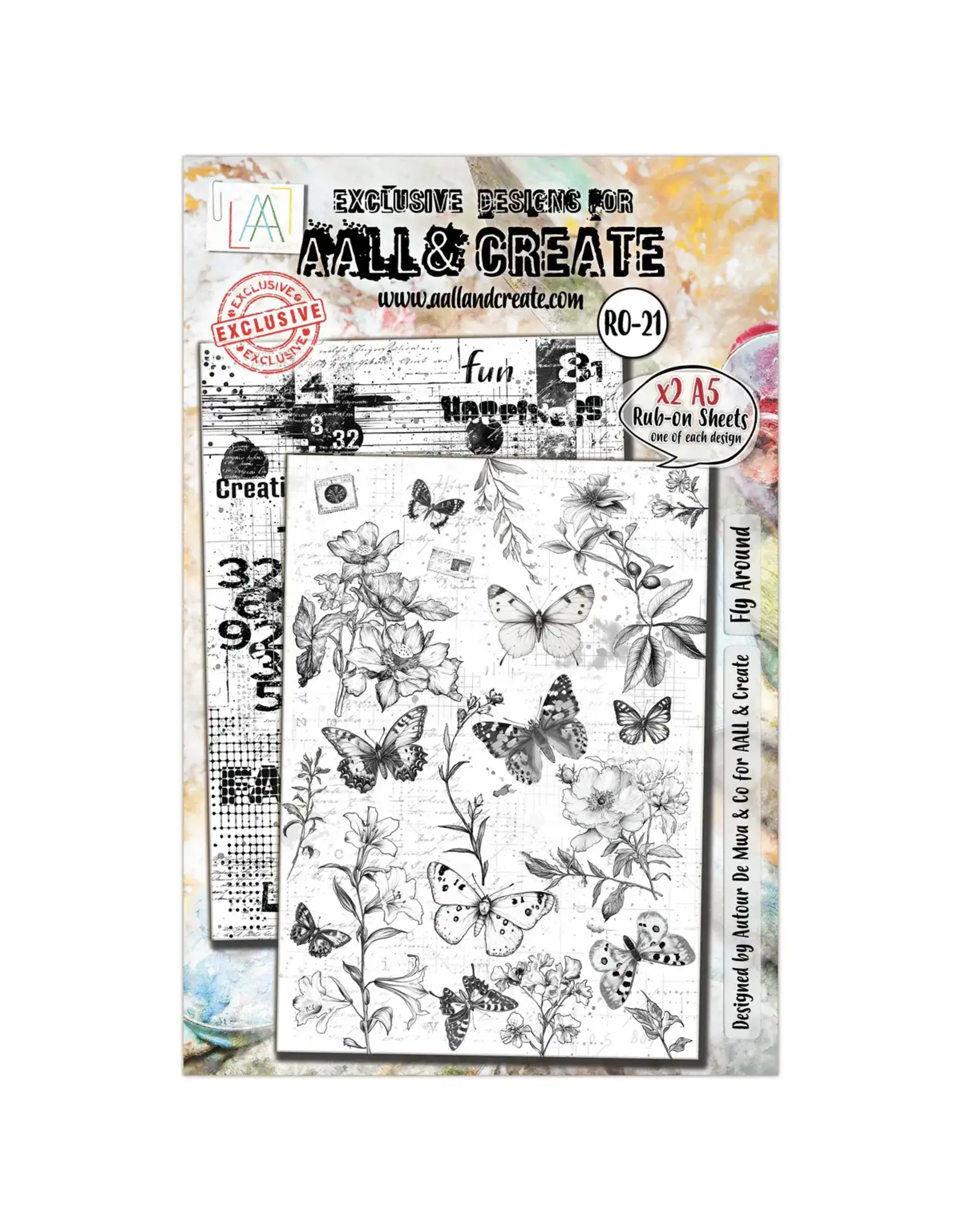 AALL & CREATE AALL & CREATE AUTOUR DE MWA #21 FLY AROUND A5 RUB-ON SHEETS 2/PK