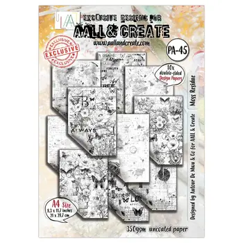 AALL & CREATE AALL & CREATE AUTOUR DE MWA & CO #45 MOSS RESIDUE A4 DOUBLE-SIDED DESIGN PAPERS 10/PK