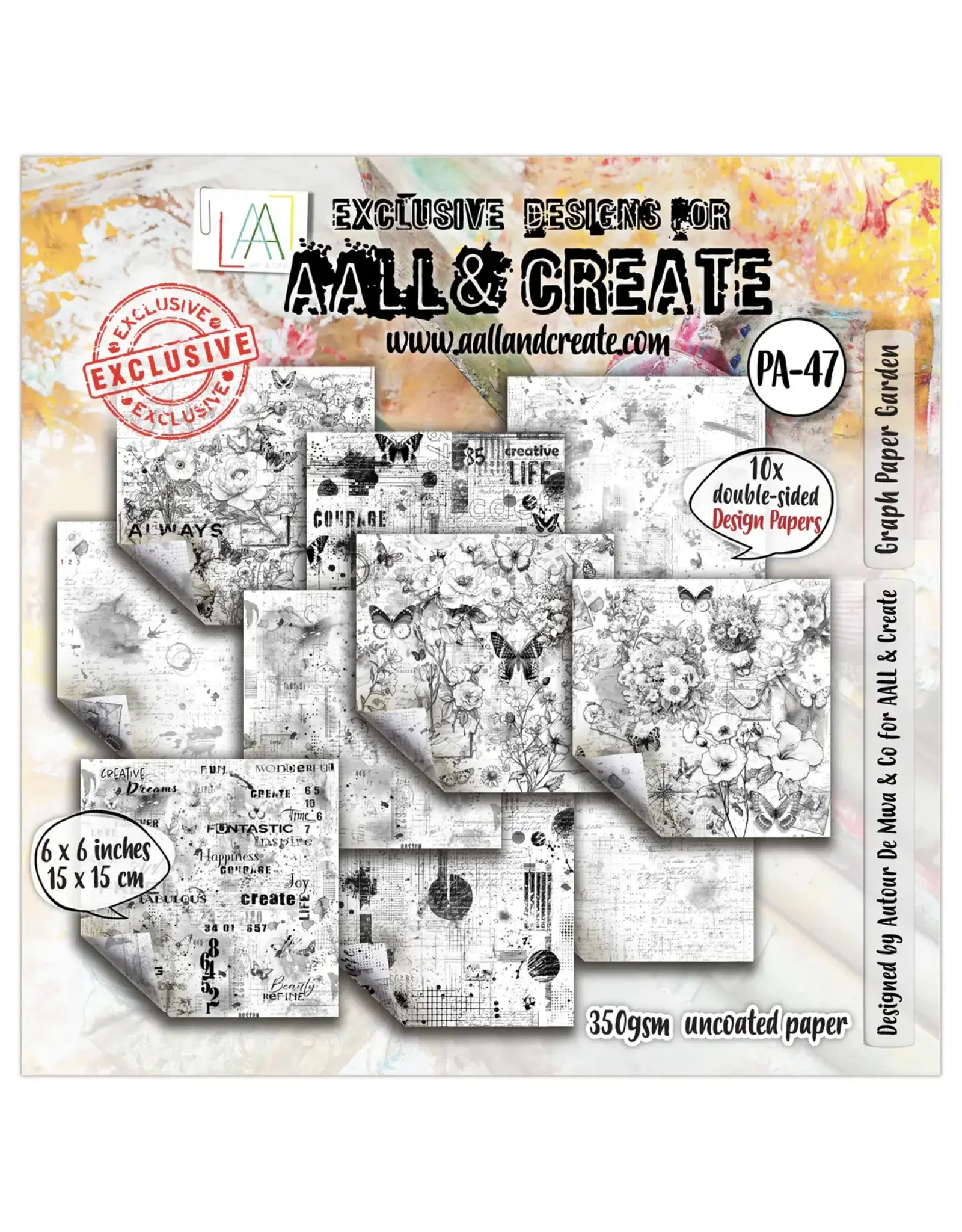 AALL & CREATE AALL & CREATE AUTOUR DE MWA & CO #47 GRAPH PAPER GARDEN 6x6 DOUBLE-SIDED DESIGN PAPERS 10/PK