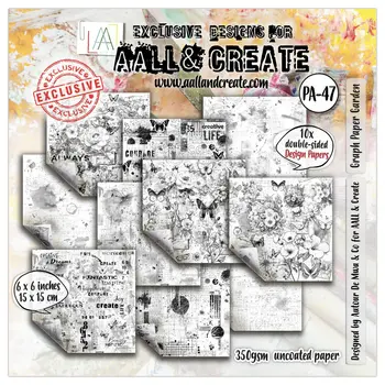 AALL & CREATE AALL & CREATE AUTOUR DE MWA & CO #47 GRAPH PAPER GARDEN 6x6 DOUBLE-SIDED DESIGN PAPERS 10/PK