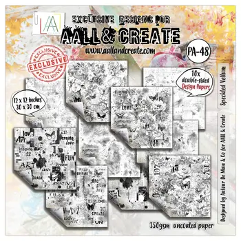 AALL & CREATE AALL & CREATE AUTOUR DE MWA & CO #48 SPECKLED VELLUM 12x12 DOUBLE-SIDED DESIGN PAPERS 10/PK