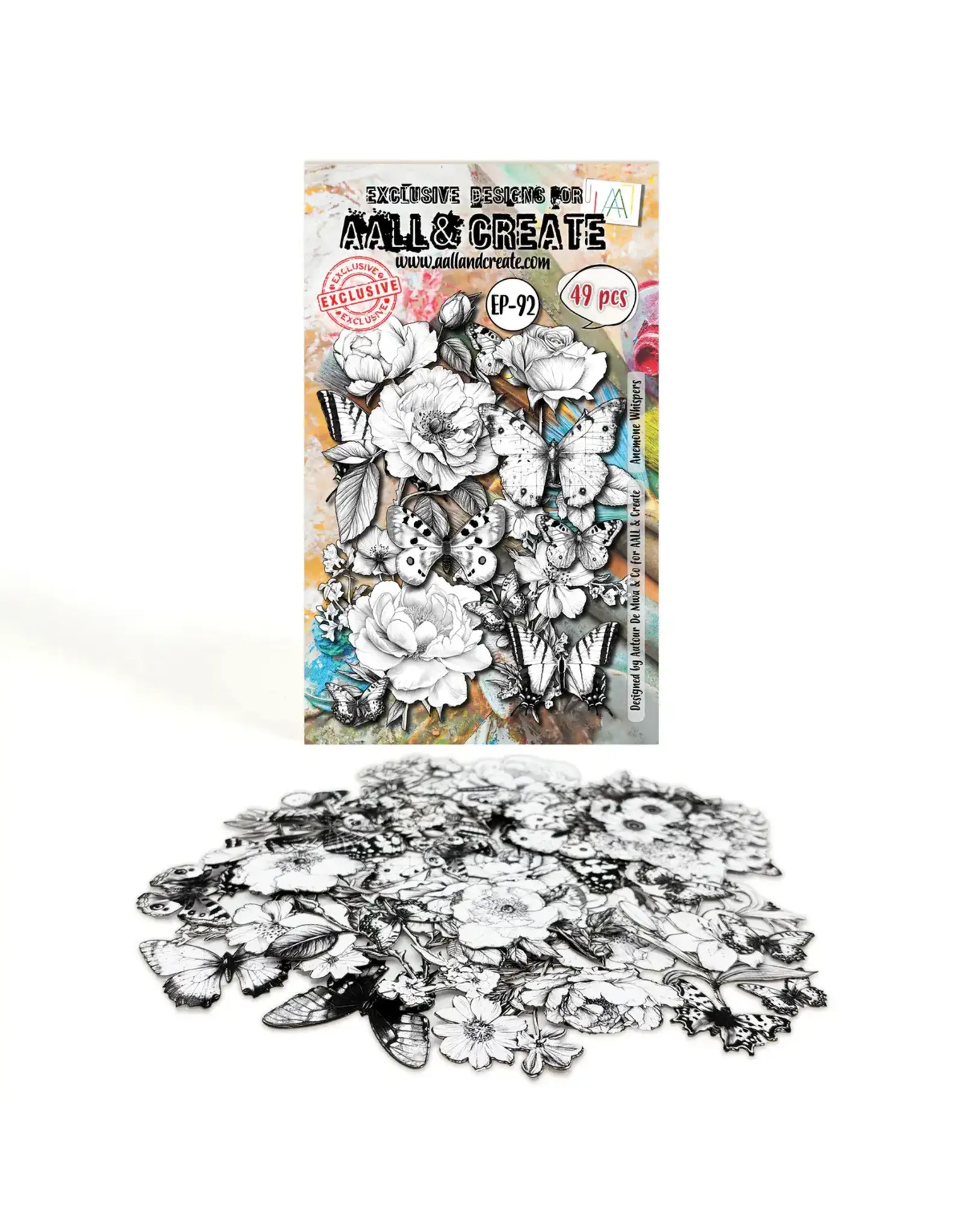 AALL & CREATE AALL & CREATE AUTOUR DE MWA #EP-92 ANEMONE WHISPERS EPHEMERA DIE CUTS 49/PK