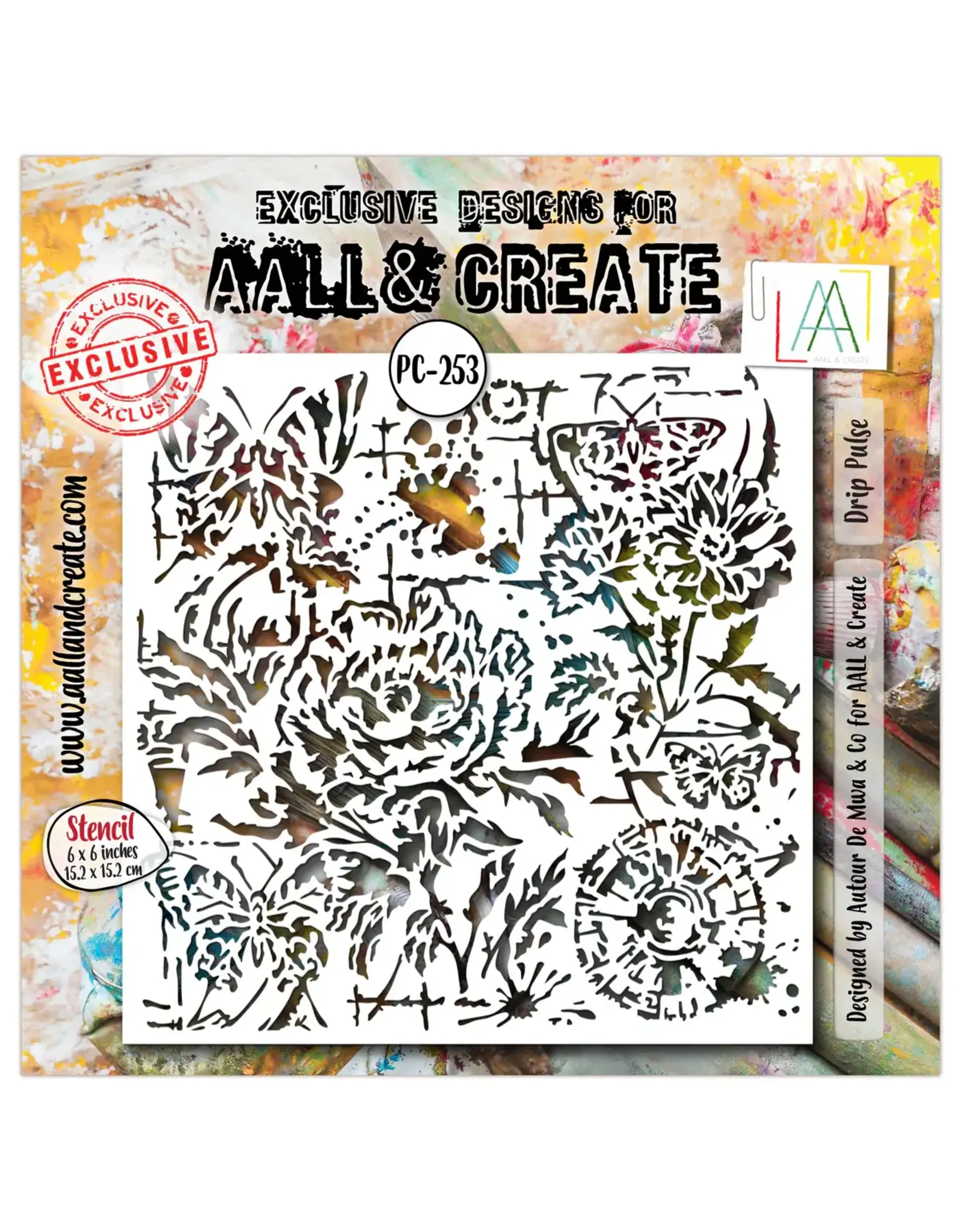 AALL & CREATE AALL & CREATE AUTOUR DE MWA #253 DRIP PULSE 6X6 STENCIL