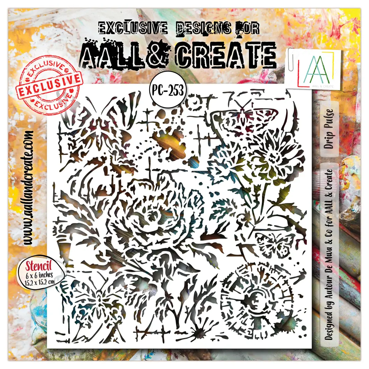 AALL & CREATE AALL & CREATE AUTOUR DE MWA #253 DRIP PULSE 6X6 STENCIL