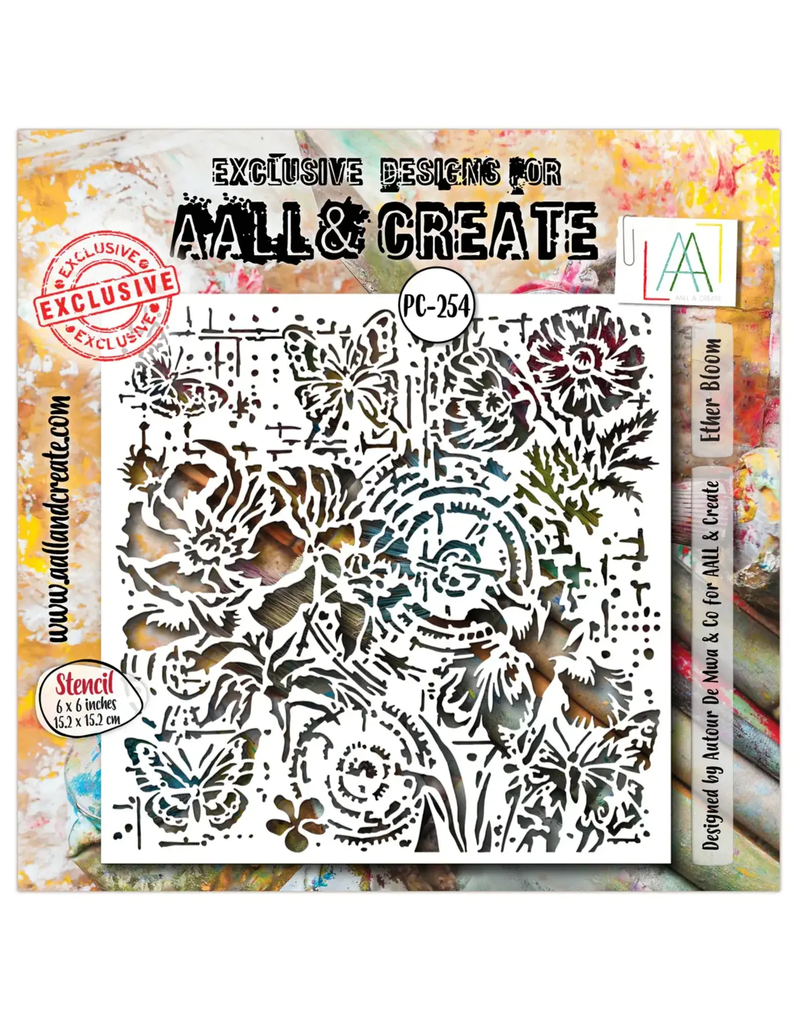 AALL & CREATE AALL & CREATE AUTOUR DE MWA #254 ETHER BLOOM 6X6 STENCIL