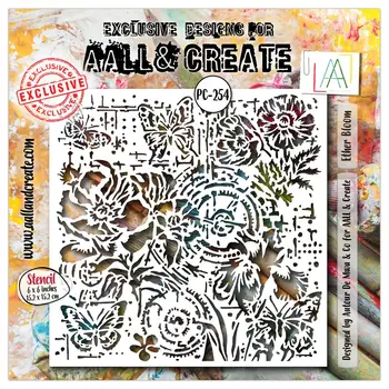 AALL & CREATE AALL & CREATE AUTOUR DE MWA #254 ETHER BLOOM 6X6 STENCIL
