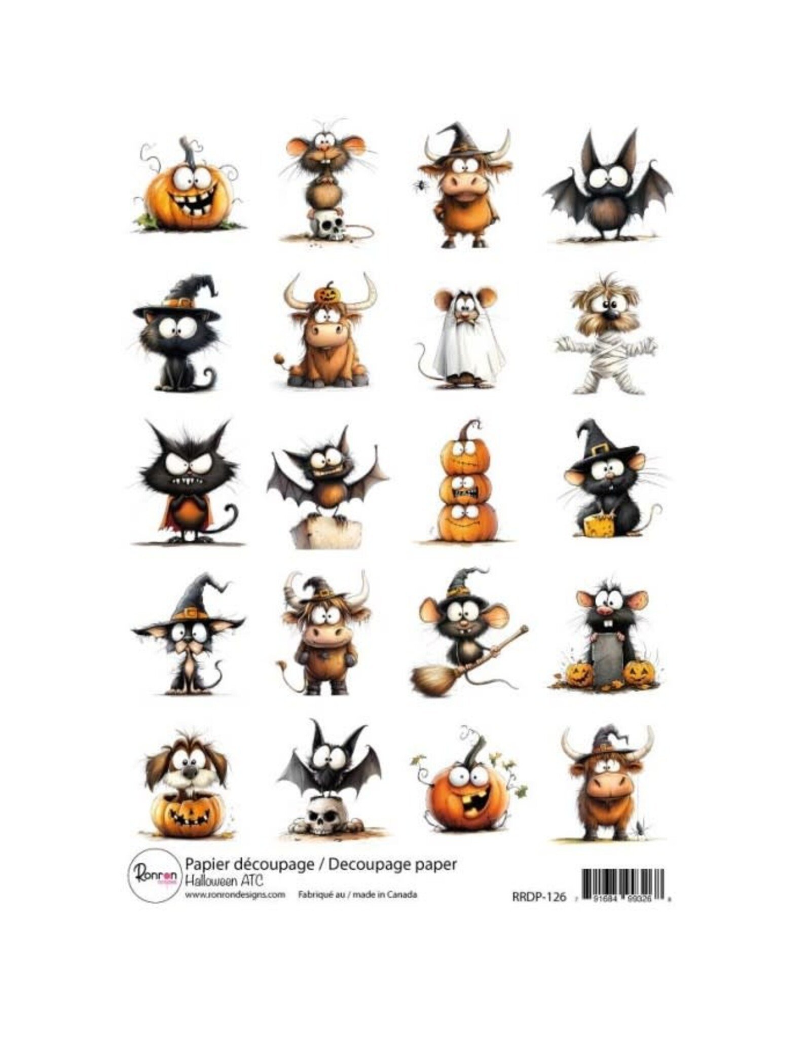 RONRON DESIGNS RONRON DESIGNS HALLOWEEN ATC RICE PAPER