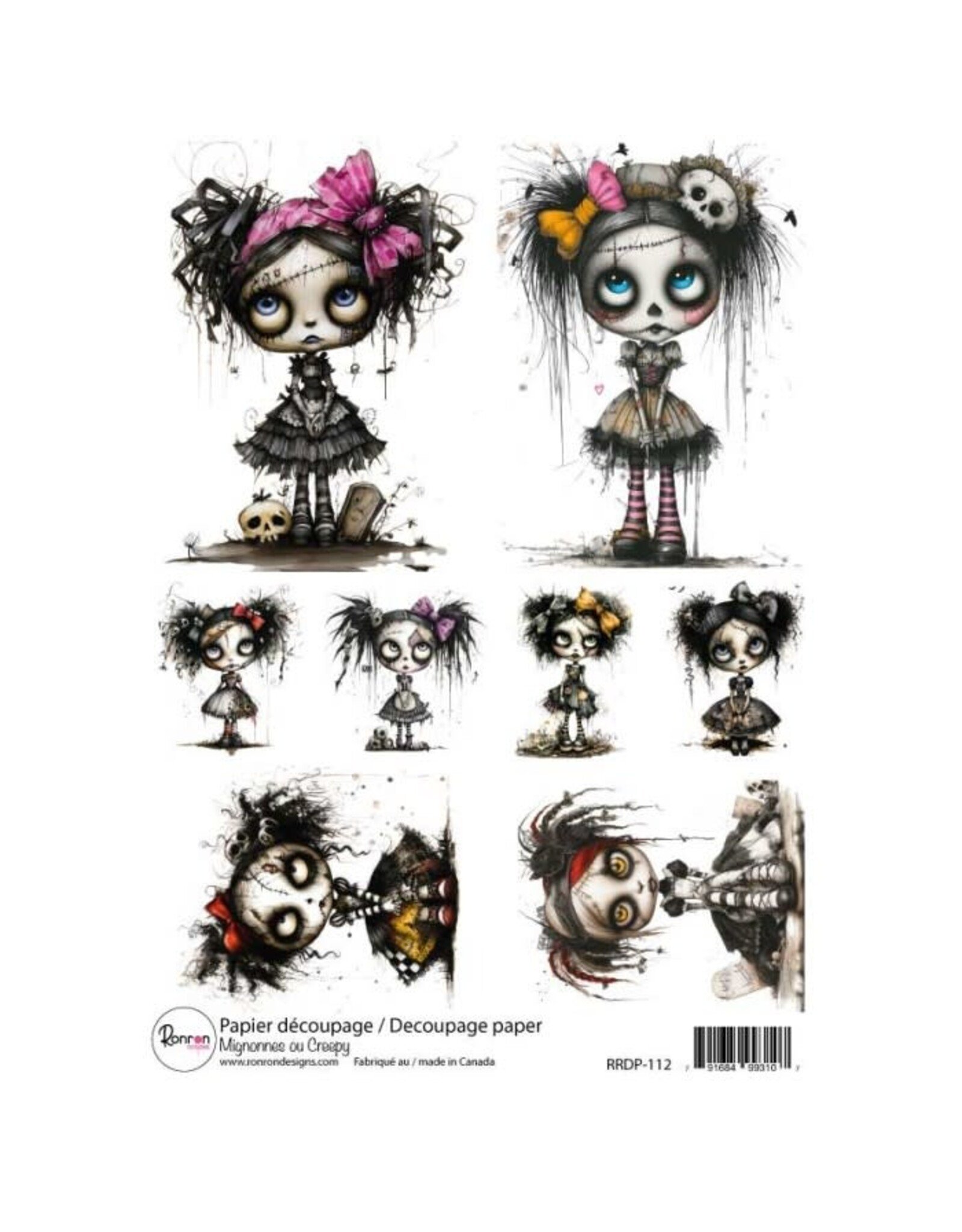 RONRON DESIGNS RONRON DESIGNS MIGNONNES OU CREEPY RICE PAPER