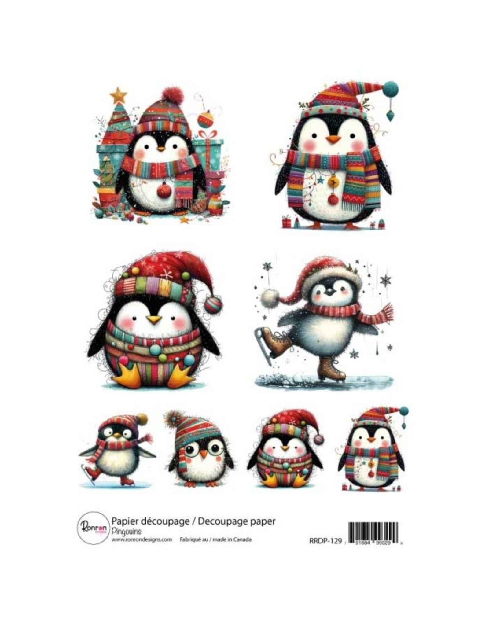 RONRON DESIGNS RONRON DESIGNS PINGOUINS RICE PAPER